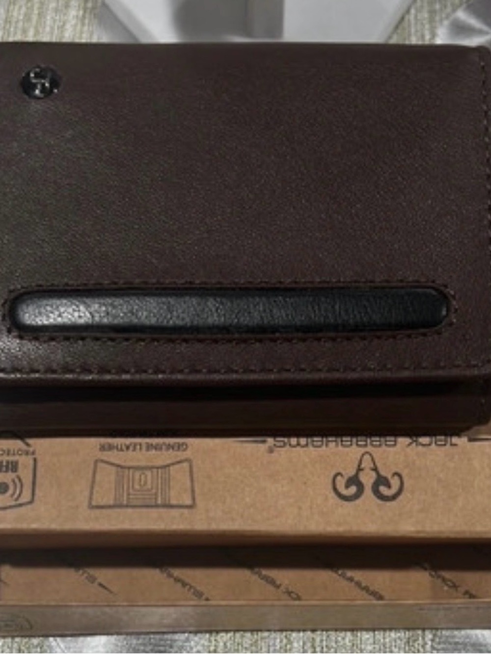 Men's Brown Leather Wallet with Black Accent